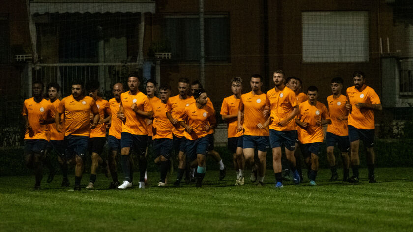 Giocatori della prima squadra a 11 al lavoro