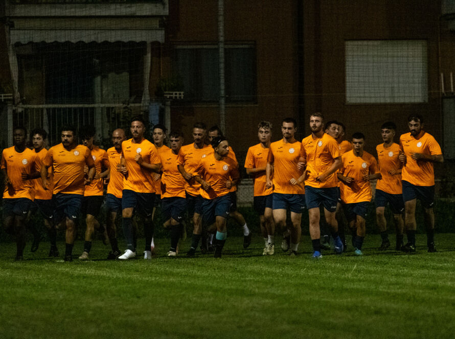 Giocatori della prima squadra a 11 al lavoro